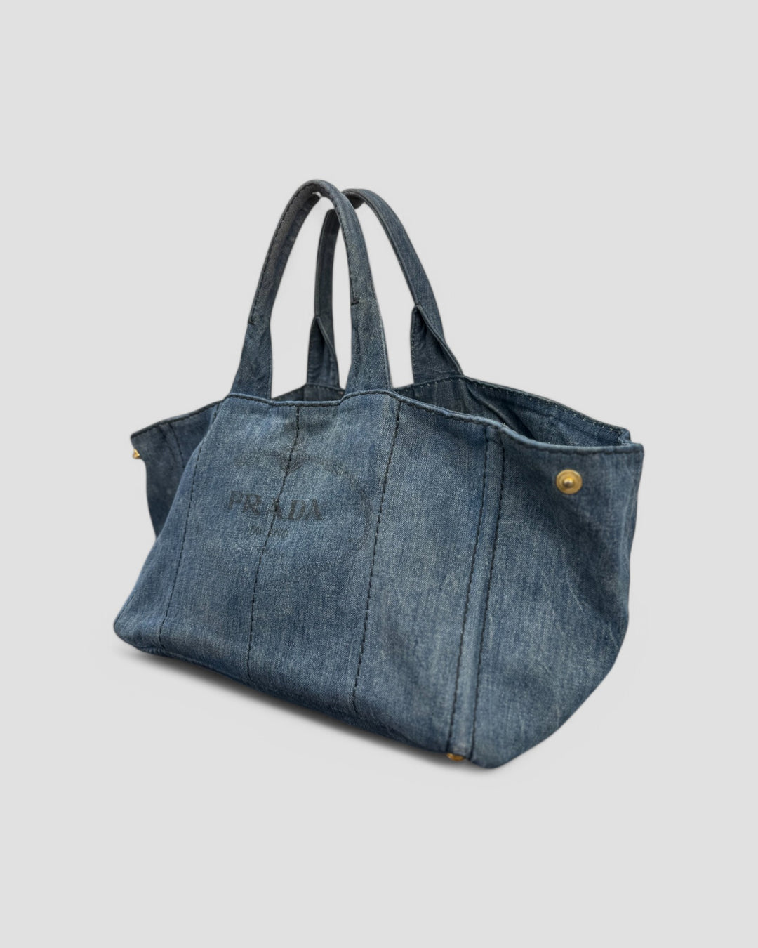 The Room - Prada Cabas Canapa Denim Vintage Handbag